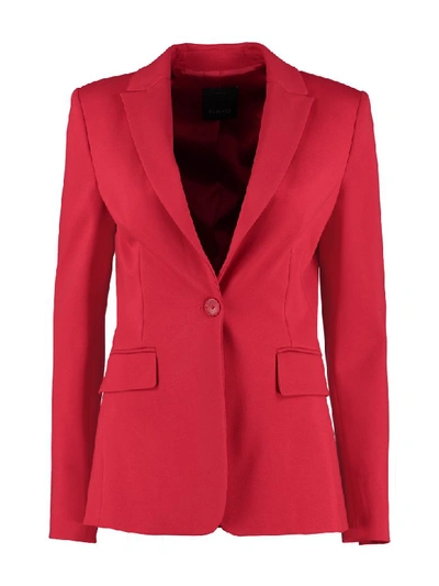 Shop Pinko Signum Single-breasted Slim Fit Blazer In Red