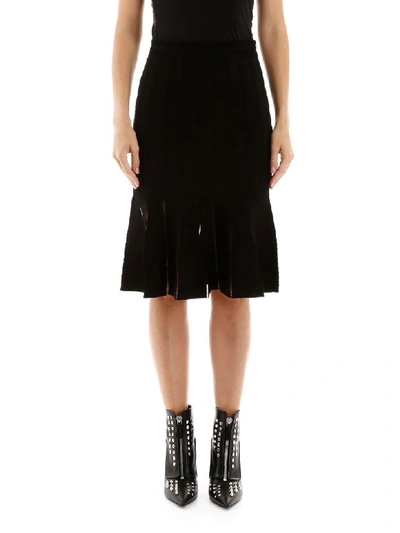 Shop Alexander Mcqueen Knit Skirt In Black (black)