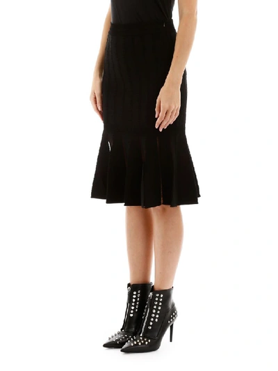 Shop Alexander Mcqueen Knit Skirt In Black (black)