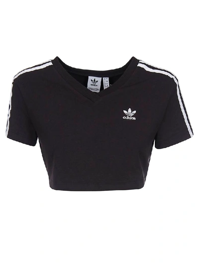 Shop Adidas Originals Cropped T-shirt In Black/white