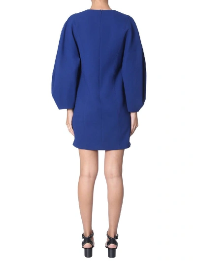 Shop Givenchy Puffed Sleeves Dress In Blu