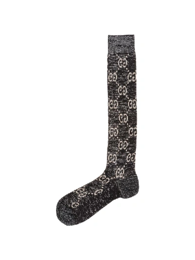 Shop Gucci Virtus Knee High Socks In Nero