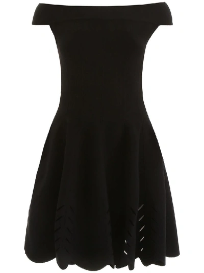 Shop Alexander Mcqueen Off-shoulder Dress In Black (black)