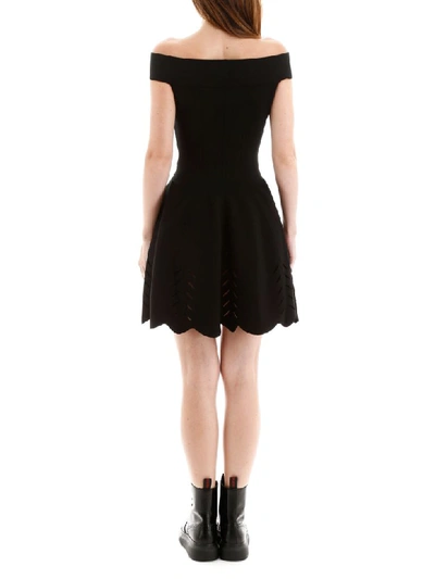 Shop Alexander Mcqueen Off-shoulder Dress In Black (black)