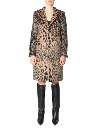 Shop Saint Laurent Chesterfield Coat In Multicolor