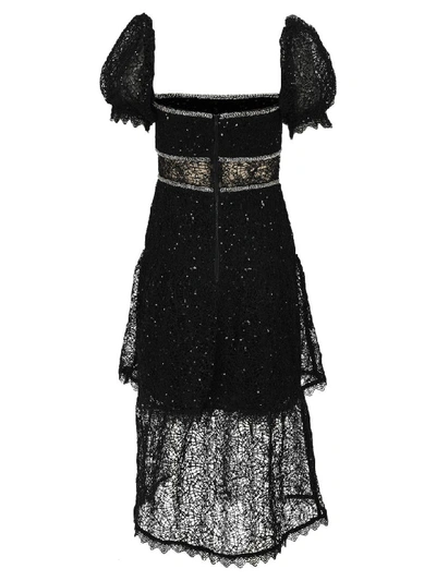 Shop Self-portrait Self Portrait Sequin Circle Lace Midi Dress In Black