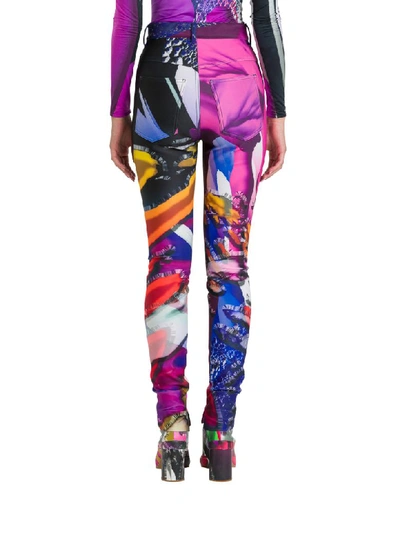 Shop Maison Margiela Psychedelic Skinny Trousers In Multicolor