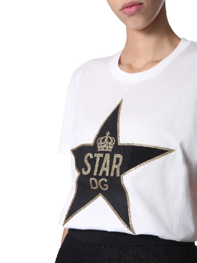 Shop Dolce & Gabbana Round Neck T-shirt In Bianco