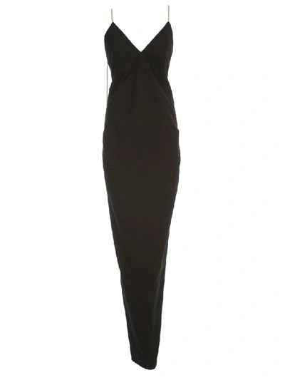 Shop Rick Owens Maillot Gown Dress Thin Strap Long In Black