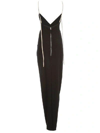 Shop Rick Owens Maillot Gown Dress Thin Strap Long In Black