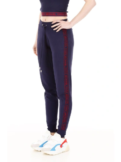 Shop Michael Michael Kors Joggers With Side Bands In Trnavy Scrlt (blue)