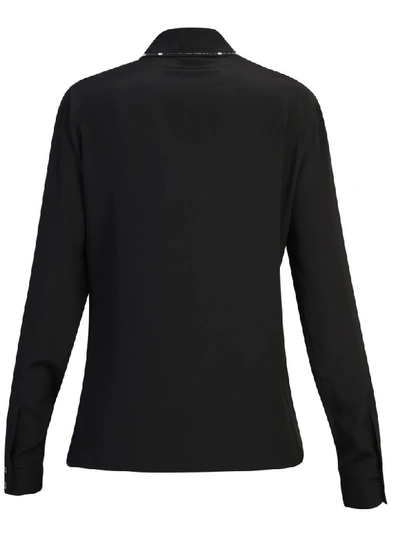 Shop Givenchy Embellished Crepe Silk Shirt In Black