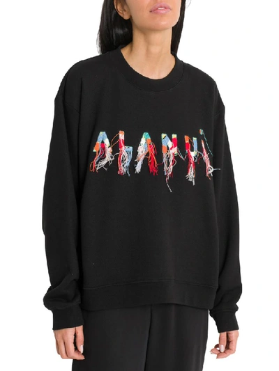 Shop Alanui Embroidered Sweatshirt In Nero