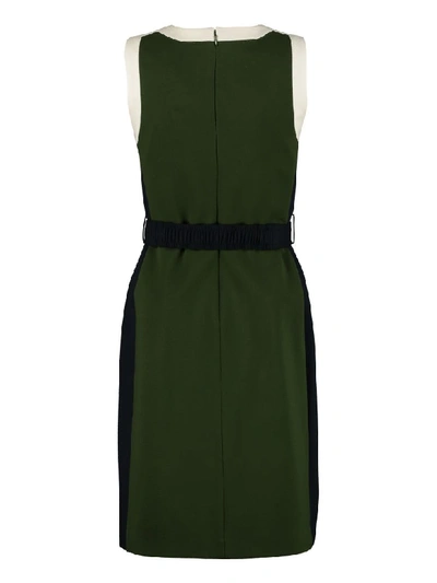 Shop Tory Burch Belted Waist Dress In Green