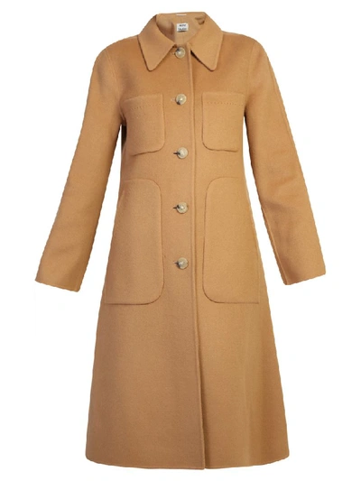 Shop Acne Studios Single-breasted Coat In Brown