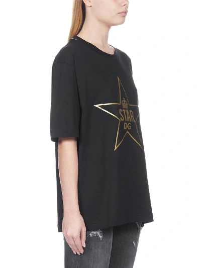 Shop Dolce & Gabbana Logo Star Short Sleeve T-shirt In Nero