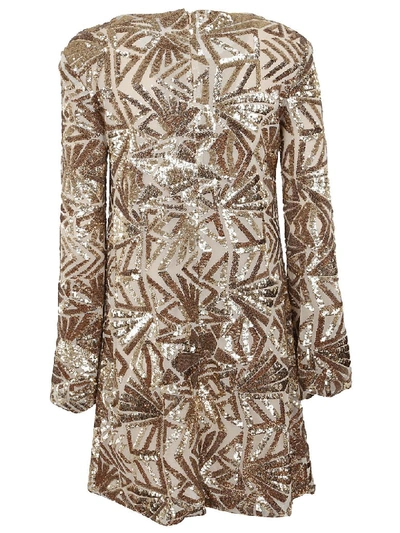 Shop P.a.r.o.s.h Sequined Dress In Oro