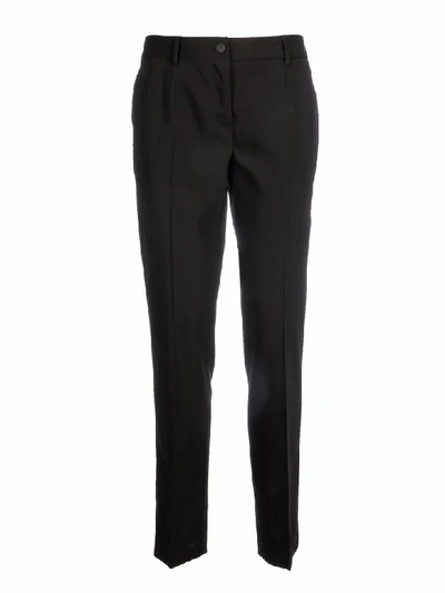 Shop Dolce & Gabbana Tuxedo Pants With Band On The Side In Black
