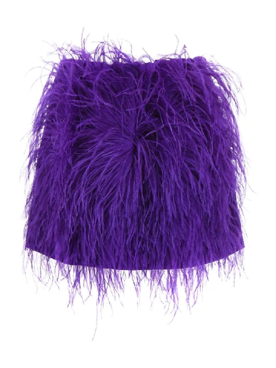 Shop N°21 Mini Skirt With Feathers In Viola (purple)