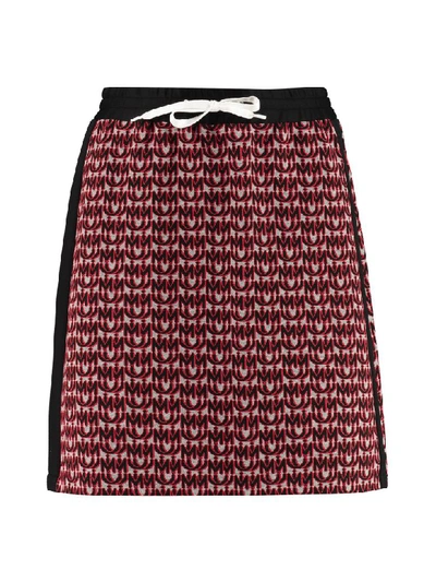 Shop Miu Miu Knitted Mini Skirt In Red