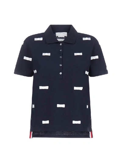 Shop Thom Browne Polo Shirt In Navy