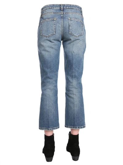 Shop Saint Laurent Cropped Jeans In Blu