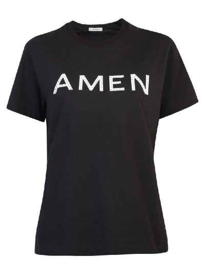 Shop Amen Branded T-shirt In Black