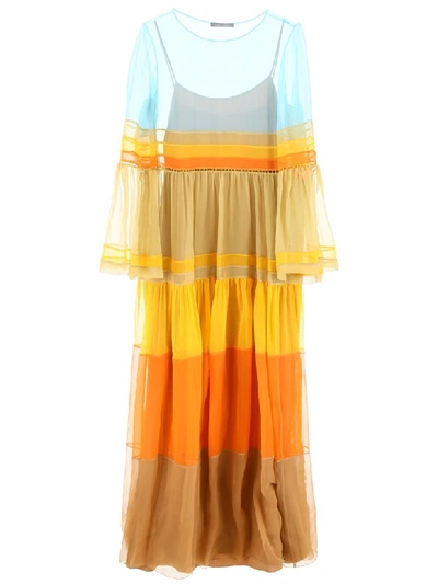 Shop Alberta Ferretti Multicolor Dress In Multi (yellow)