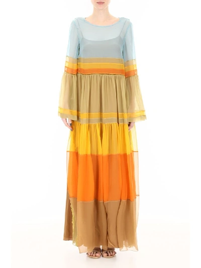 Shop Alberta Ferretti Multicolor Dress In Multi (yellow)