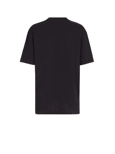 Shop Fendi Embroidered Logo T-shirt In Black