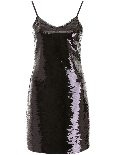 Shop Michael Michael Kors Sequins Mini Dress In Black (black)
