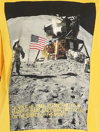 Shop Calvin Klein Moon Landings T-shirt In Giallo