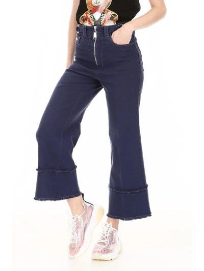 Shop Miu Miu Oversized Jeans In Baltico (blue)