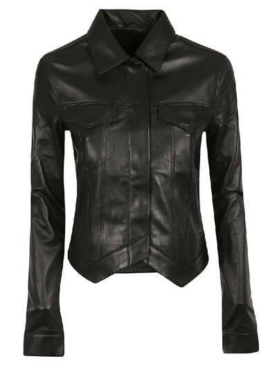 Shop Rta Asymmetric Leather Jacket In Black