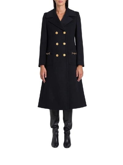 Shop Gucci Double-breasted Coat In Nero