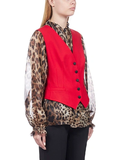 Shop Dolce & Gabbana Vest In Rosso Lacca