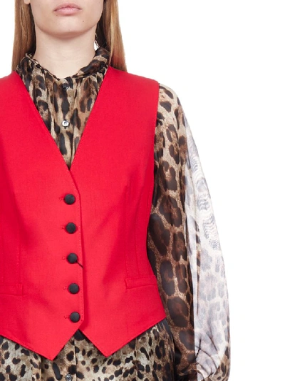 Shop Dolce & Gabbana Vest In Rosso Lacca