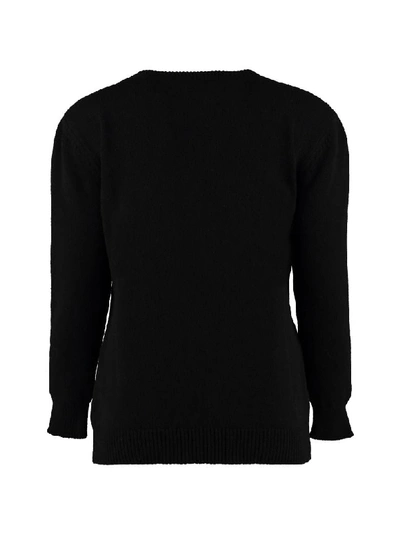 Shop Alberta Ferretti Cashmere Crew-neck Pullover In Black