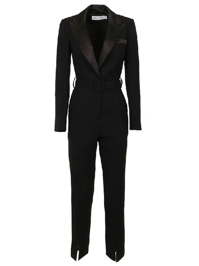 Shop Self-portrait Tailored Crepe Jumpsuit In Black