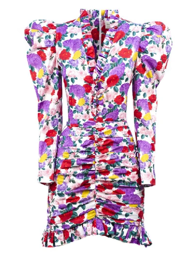 Shop Giuseppe Di Morabito Multicolored Silk Blend Dress In Fiori