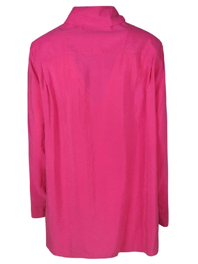 Shop Lemaire Collar Semi-zipped Shirt In Pink
