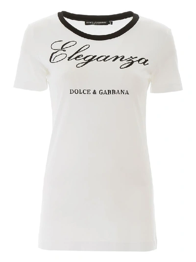 Shop Dolce & Gabbana Eleganza T-shirt In Bianco Ottico (white)