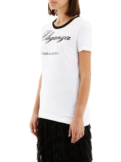 Shop Dolce & Gabbana Eleganza T-shirt In Bianco Ottico (white)