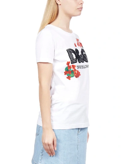 Shop Dolce & Gabbana Short Sleeve T-shirt In Bianco Ottico