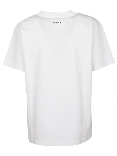 Shop Sacai Printed Cotton T-shirt In White