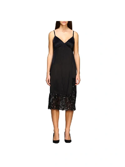 Shop Michael Michael Kors Dress  Dress With Lace And Sequins In Black