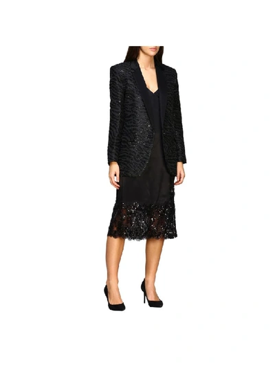 Shop Michael Michael Kors Dress  Dress With Lace And Sequins In Black