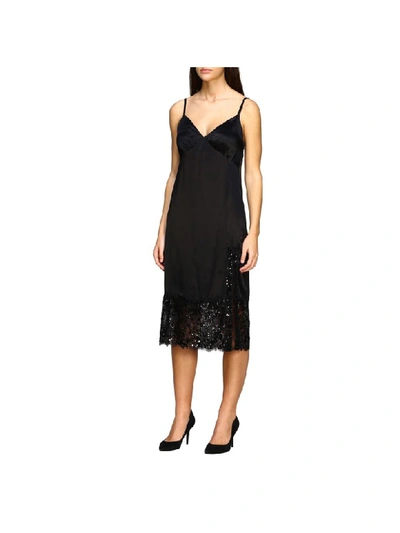 Shop Michael Michael Kors Dress  Dress With Lace And Sequins In Black