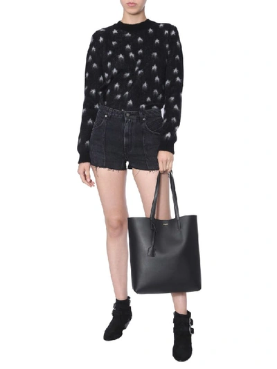 Shop Saint Laurent Sweater In Mohair In Nero