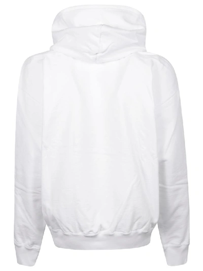 Shop Balenciaga Logo Signature Hoodie In White/red